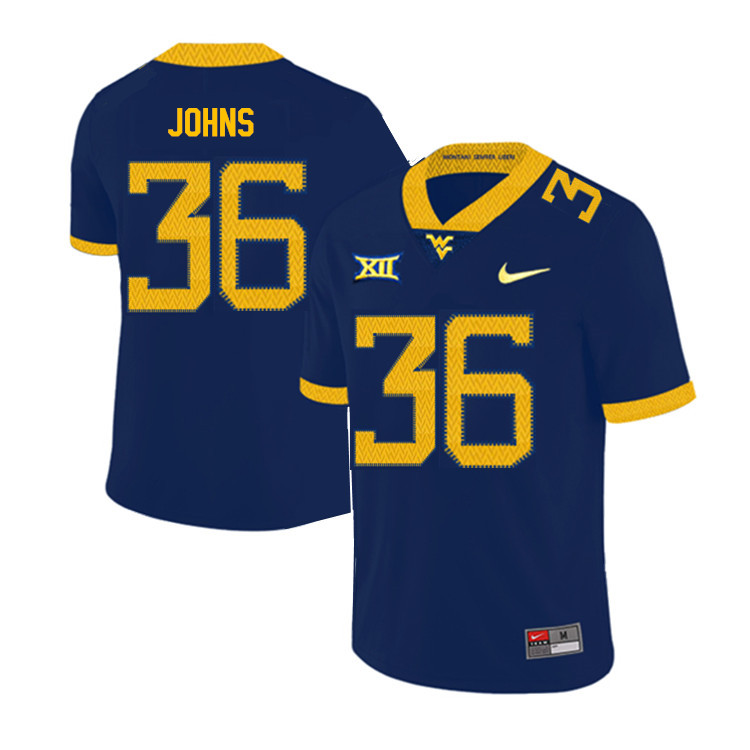 2019 Men #36 Ricky Johns West Virginia Mountaineers College Football Jerseys Sale-Navy - Click Image to Close